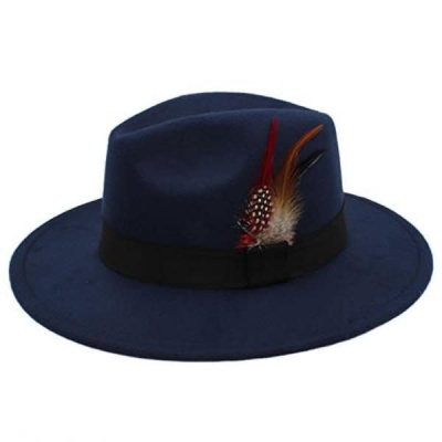 Blue Fedora Wide Brim Hat 57cm