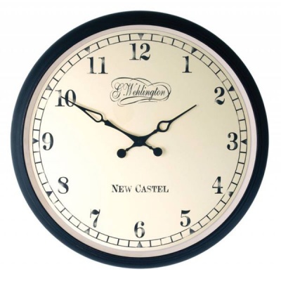 Photo of NeXtime 25 cm 'Aaltje' Metal & Glass Round Wall Clock - Black