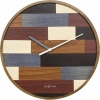 NeXtime 45cm Patch Wood Round Wall Clock - Designed by Jette Scheib Photo