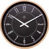 NeXtime 30cm Jason Plastic Round Wall Clock - Black & Matt Rose Photo