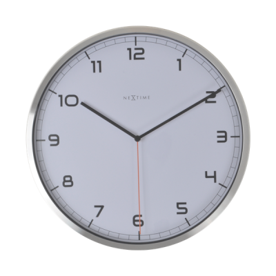 Photo of NeXtime 35cm Company Aluminium Round Wall Clock - White