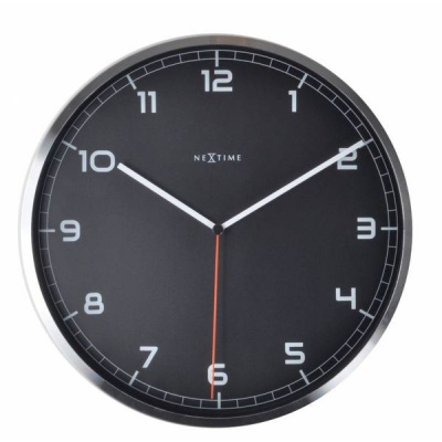Photo of NeXtime 35cm Company Aluminium Round Wall Clock - Black