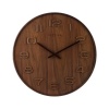 NeXtime 53cm Wood Wood Big Round Wood Wall Clock - Brown Photo