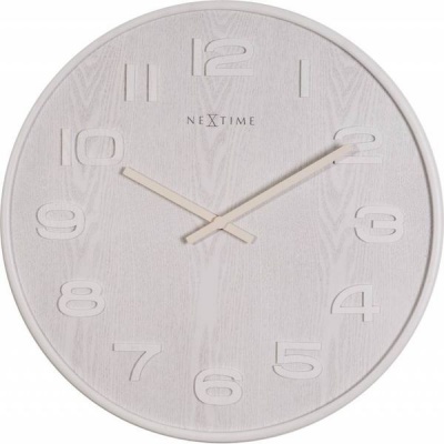 Photo of NeXtime 35cm Wood Wood Big Round Wood Wall Clock - White