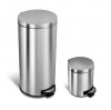 NineStars 5L and 30L Step-On Stainless Steel Trash Can - Combo Set of 2 Photo