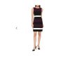 Women's Burgundy Striped Scuba Sheath Dress Photo