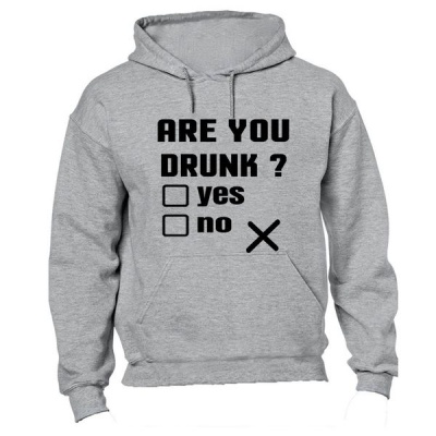 Photo of BuyAbility Are you Drunk? Hoodie - Grey