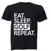 Eat - Sleep - GOLF - Repeat - Adults - T-Shirt - Black Photo