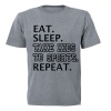 Eat - Sleep - Take Kids to Sports - Adults - T-Shirt - Grey Photo