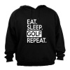 Eat - Sleep - GOLF - Repeat - Hoodie - Black Photo