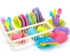 Greenbean Pastel Colour Dinner Set & Draining Rack: 29 Pieces Photo