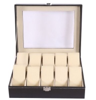 Hazlo PU Leather Watch Display Storage Case Box Organizer 20 Grid