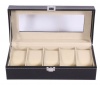 Hazlo PU Leather Watch Display Storage Case Box Organizer - 5 Grid Photo