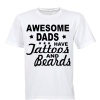 Awesome Dads Tatts & Beards - Stars - Adults - T- White Photo
