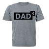 DAD to the Power of 3 - Adults - T-Shirt - Grey Photo