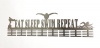 Medal Hanger Specialists DC Designers DCDesigners Eat Sleep Swim Repeat 64 Tier Medal Hanger - Stainless Steel Photo
