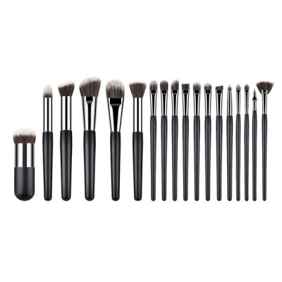 Photo of 18 Pieces Profesional Wooden Synthetic Cosmetics Makeup Brush Kit