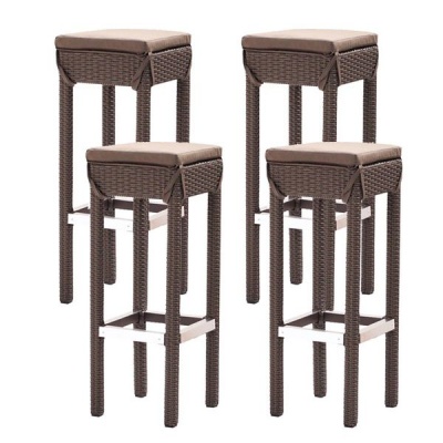 Photo of 4 Pieces Serena Outdoor Bar Stool Brown