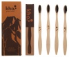 Kho eco-friendly bamboo toothbrush set of 4 - charcoal BPA-free bristles Photo