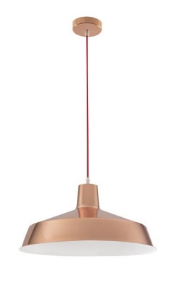 Photo of Bright Star Lighting Polished Copper Large Pendant with Red Cord