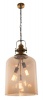 Bright Star Lighting Satin Brass Metal Cord Pendant with Amber Glass Photo