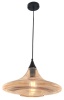 Bright Star Lighting Black Metal Cord Pendant with Amber Glass Photo