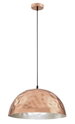 Photo of Bright Star Lighting Polished Copper Dome Pendant with Black Cord
