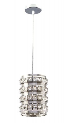 Photo of Bright Star Lighting Polished Stainless Steel Pendant with Acrylic Crystals