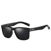 Dubery High Quality Mens Polarized Sunglasses Bright Black Black