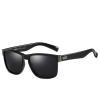 Dubery High Quality Men's Polarized Sunglasses - Bright Black / Black Photo