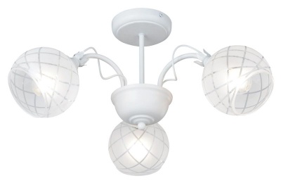 Photo of 3 Light Metal Chandelier with Pattern Frosted Glass