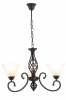 3 Light Black Chandelier with Up Facing Alabaster Glass Photo