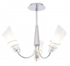3 Light Up Facing Frosted Crackled Glass on a Polished Chrome Chandelier Photo