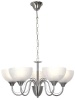 5 Light Satin Chrome Chandelier with Alabaster Glass 5 Light Satin Chrome Chandelier with Alabaster Glass Photo