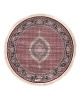 Apadana M-Tabriz Soft Red with Blue Border Round Photo
