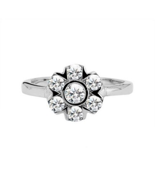 Photo of Miss Jewels - Cubic Zirconia Silver Flower Style Ring