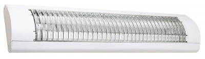 Photo of Bright Star Lighting 2 Foot White LED Flush Mount Fluorescent Light Fitting with Silver Grid