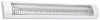 4 Foot White LED Flush Mount Fluorescent Light Fitting with Silver Grid Photo