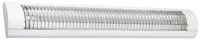 Photo of 4 Foot White LED Flush Mount Fluorescent Light Fitting with Silver Grid