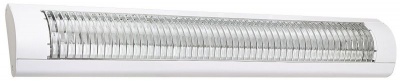 Photo of Bright Star Lighting 2 Foot White Flush Mount Slim Line Fluorescent Fitting with Silver Grid