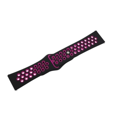 Photo of Black and Fuchsia Small Fitbit Versa Strap Silicone Nike Style