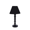Black Wash Wooden Bedside Lamp with Black Polycotton Lamp Shade Photo