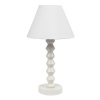 White Wash Wooden Bedside Lamp with White Polycotton Lamp Shade Photo