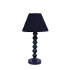 Navy Wash Wooden Bedside Lamp with Navy Polycotton Lamp Shade Photo
