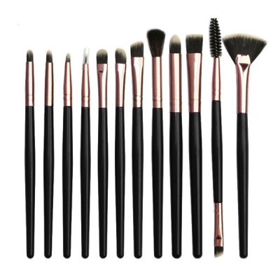 Photo of 12 Piece Eye Shadow Blending Eyeliner Makeup Brushes Set-Black