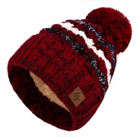 Wool Beanie Winter Hat Red