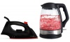 Mellerware Pack Cordless Glass Kettle With Steam Iron Black