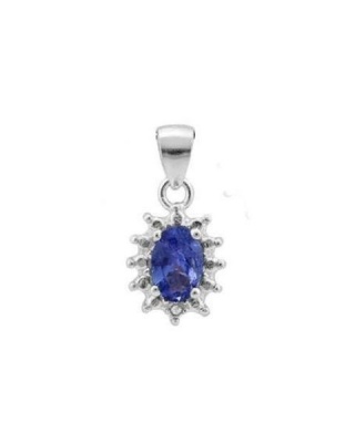Photo of Miss Jewels - Natural Tanzanite and Diamond Pendant in Sterling Silver