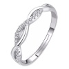 Eternity Silver Ring with White Zircon flakes for Her Photo