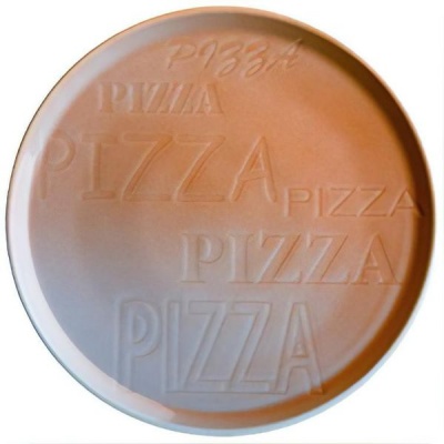 Photo of Tognana - 33cm Porcelain Pizza Plate Brown Text- Set of 2